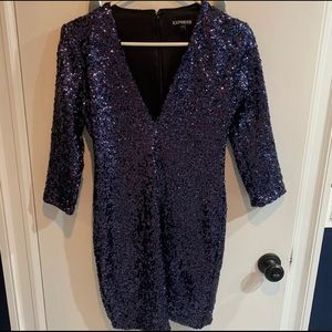 Dark Navy Sequin Dress